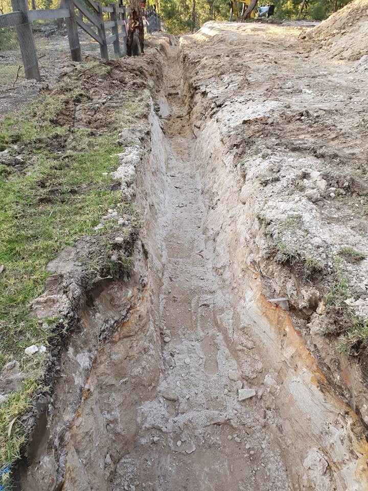 trench digging on rural property