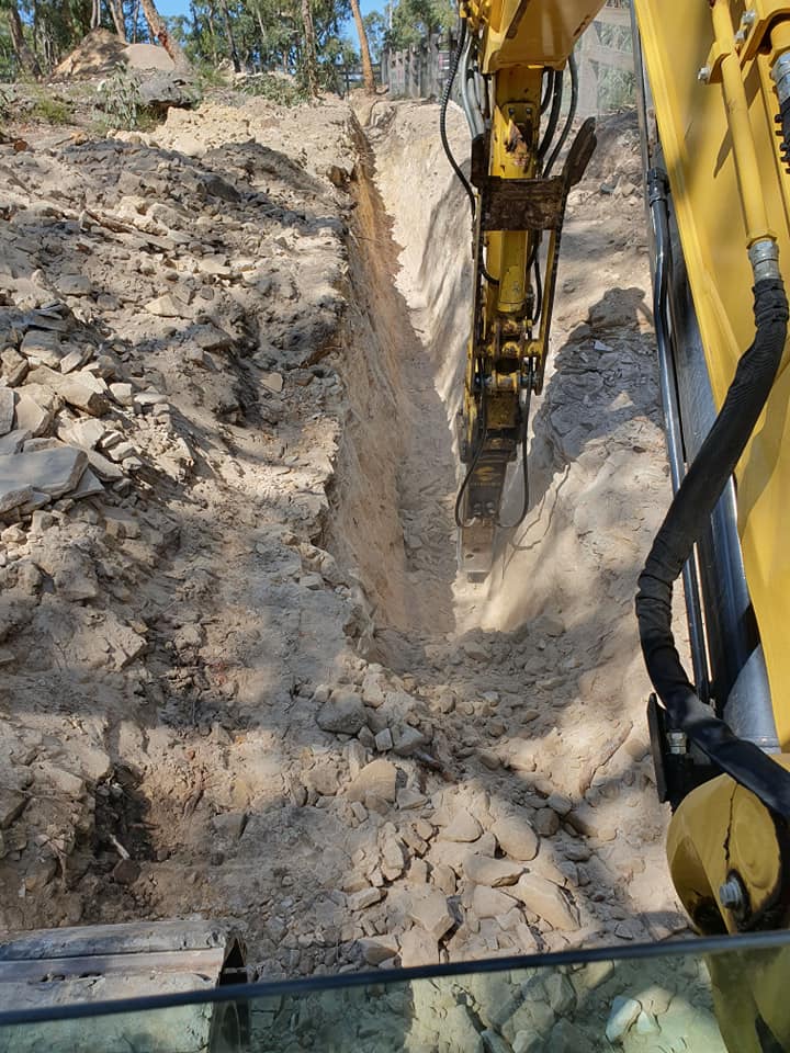 trench digging and pipe installation with drill