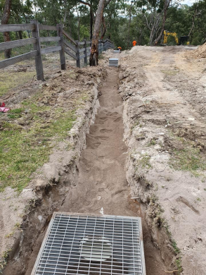 Trench and pipe installation